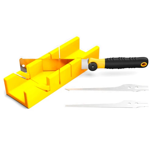 GARTOL 4-Piece Miter Box and Japanese Pull Saw Set, Mini Hand Saw with 3 Replaceable Blades, Precise 45°/90° Angle Cutting Tool for Baseboard, Trim, Picture Frames & DIY Woodworking