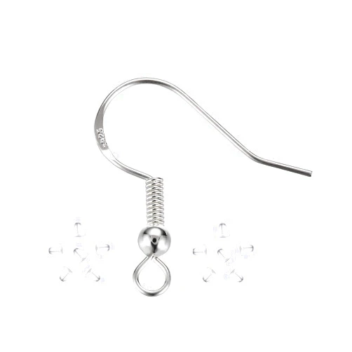 HOLLOSPORT 50Pcs/25Pairs Silver Earring Hooks for Jewelry Making - Thick Sterling Silver Plated Hypoallergenic Nickel Free Supplies With 100Pcs Rubber Backs - Fishhooks Ear Wires Parts