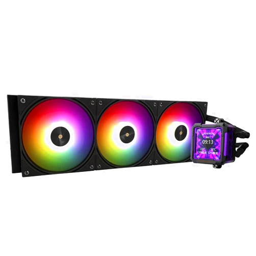 Thermalright FW PRO 360 ARGB Black-360mm AIO CPU Liquid Cooler,IPS LCD Screen with 320 * 320 Resolution,for AM4/AM5/Intel LGA1700/1851,’2.73 inch’Magnet-Absorbent LCD Screen for Images