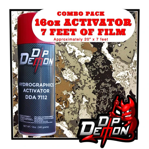DIP DEMON Hydrographic Film Activator Combo Kit Veil Cervidae Camo Camouflage Hydro Dipping 16oz Dip Demon
