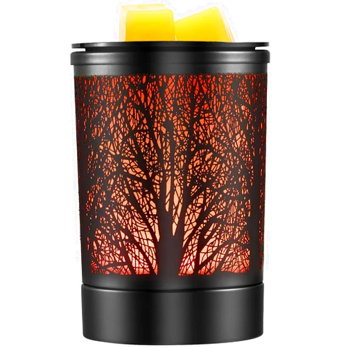 Enaroma Fragrance Wax Melts Warmer with 7 Colors LED Changing Light Classic Black Forest Design Scent Oil Candle Warmer for Home Black Forest