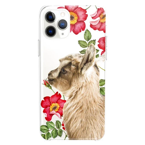 Cavka TPU Case Compatible with iPhone 16 15 14 13 12 11 Pro Max Plus Mini Xs Xr X 8+ 7 6 5 SE Cute Clear Floral Phone Print Baby Animals Teen Cute Girl Goat Flexible Silicone Slim Pet Kawaii Design