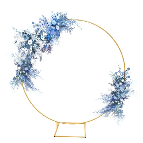 HIEDUYT Round Backdrop Stand Balloon Arch Stand Backdrop Stand Wedding Arch Heavy Duty Base Balloon Stand Sturdy Metal Arch Frame for Wedding,Party, Anniversary, Birthday Celebrations,Home Decor