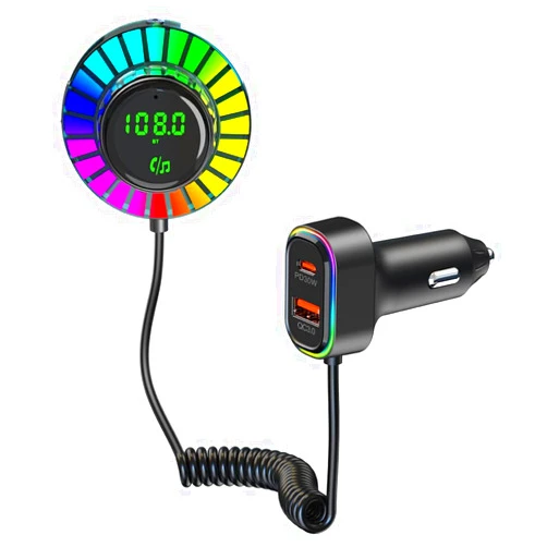 LENDAWAY Bluetooth 5.3 FM Transmitter Car Adapter, PD30W & QC3.0 Wireless FM Radio Transmitter for Car with Air Vent Installation & DSP A2DP, Supports Hands-Free Calling