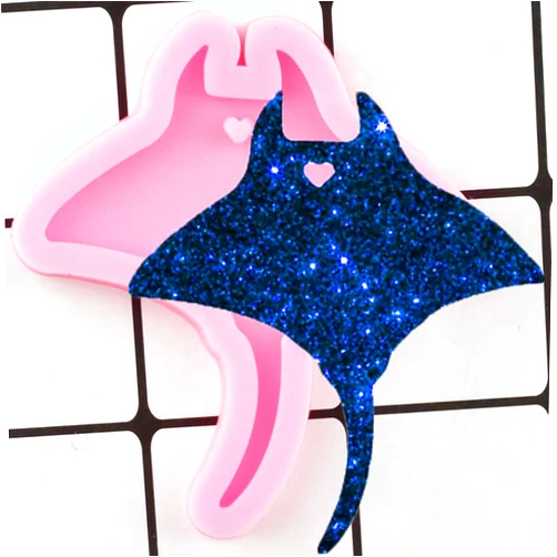 ART THTGROUP New 2024 Halloween Bat Silicone Mold Stingray Devil Fish Keychain Mould Epoxy Resin Jewelry Making Molds Handmade Charms Pendant Moulds Tray Mold Decoration Kitchen Accessories Creative Gift