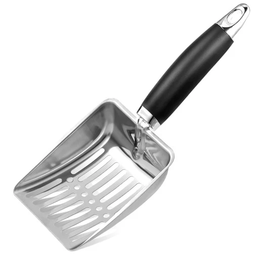 Apidgrowth Stainless Steel Cat Litter Scoop - Metal Medium Cat Litter Scoop - Sturdy Mesh Scooper - Easy to Clean - Suitable for Cat Litter Box - Black