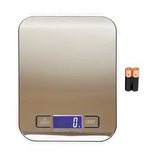 BUY IN WEB Food Scale, Stainless Steel Digital Kitchen Scale, Food Weight Scale Grams and Ounces, Kitchen Scale for Food, Dieting, Baking, and Cooking, 11lbs Capacity, LCD Display, Tare Function