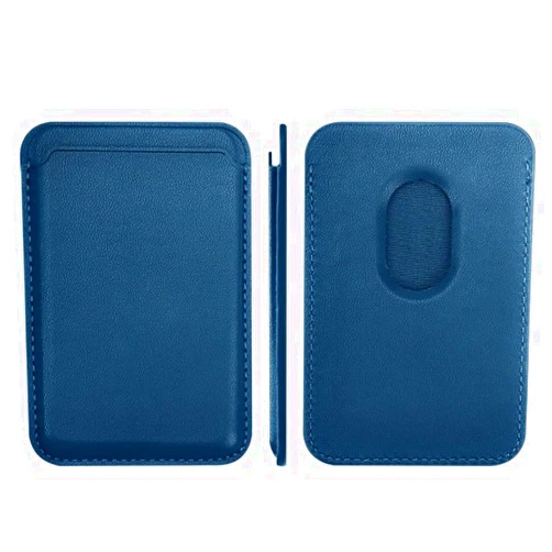 AQUP Leather MagSafe Card Holder for iPhone 15 and MagSafe-Enabled iPhone 14/13/12 Pro Series - Stylish Wallet with RFID Protection. (Sea Blue)