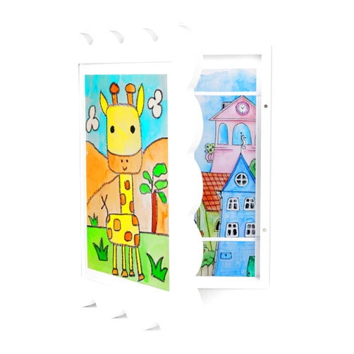 Solfres Kids Art Frames Front Opening 9x12 & 8.5x11 w/Mat, Kids Artwork Frames Changeable, Picture Frame with Storage Holds 150 Drawings, Display for Art Projects 3D Crafts, School Home Office, White