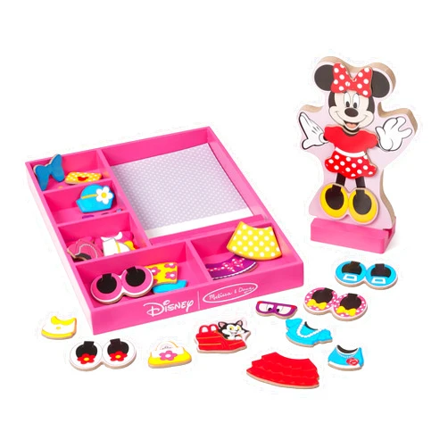 Melissa & Doug Disney Minnie Mouse Magnetic Dress-Up Wooden Doll Pretend Play Set (35+ pcs)