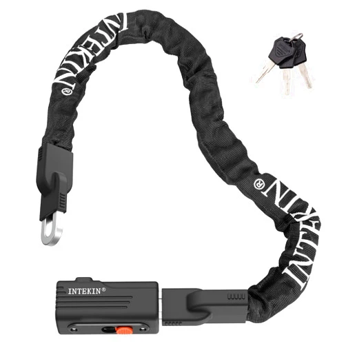 INTEKIN Bike Chain Lock 3FT/4FT/5FT Heavy Duty Bike Lock Anti-Theft Bicycle Chain Lock 8mm/10mm Thicker Bicycle Lock Chain Bike Lock with 3 Keys for Bike, Motorcycle
