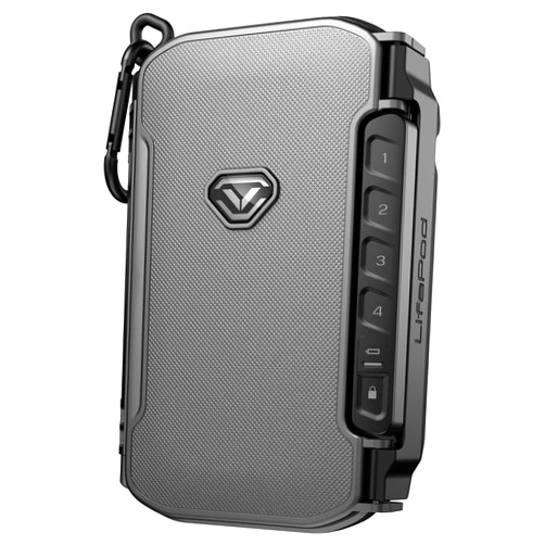 VAULTEK LifePod X Micro Weatherproof Electronic Lockbox Secure Travel Case Rugged Mini Portable Case with Backlit Keypad (Gunmetal)