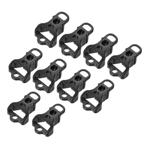 MECCANIXITY Tent Rope Buckles, 4mm 3 Hole Plastic Guyline Adjuster Cord Tensioners for Outdoor Camping Canopy Tarp, Black Pack of 10