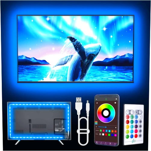 GANZQH 20FT Led Lights for TV, TV Led Backlight for 32-80 Inch, USB Led Light Strip with Remote, App Control, RGB Led Strip TV Lights Music Sync Color Changing, Led Lights for Room Gaming Accessories