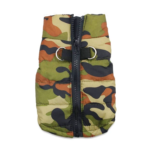 DroolingDog Dog Winter Jacket Camo Waterproof Coat Dog Camouflage Costume for Small Dogs, Small, Army Green