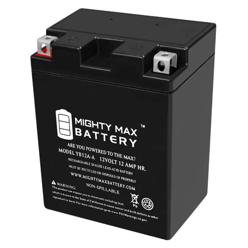 Mighty Max Battery YB12A-A -12 Volt 12 AH, 165 CCA, Rechargeable Maintenance Free SLA AGM Motorcycle Battery