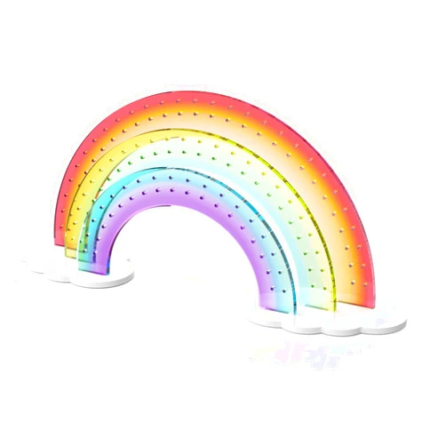 NiHome Rainbow Acrylic Earring Holder for Home, Office, Vanity - Lightweight Multicolored Layered Display with 140 Holes for Up to 70 Pairs, Durable Resistant to Fading & Deformation (Gradient)