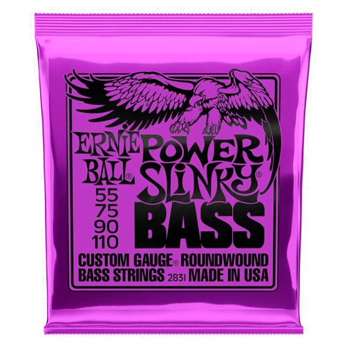 Ernie Ball Power Slinky Nickel Wound Bass Guitar Strings, 55-110 Gauge (P02831)