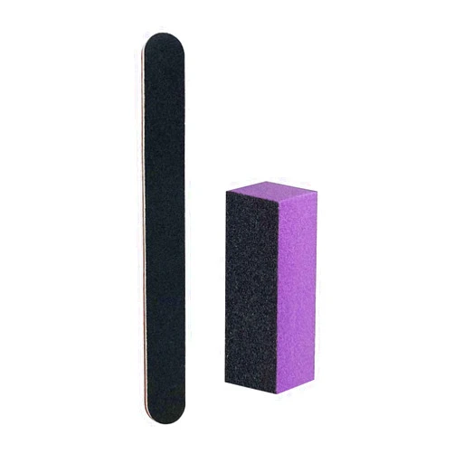 LNAUJS Nail File and Buffer Block, Professional Manicure Tools Kits, 100/180 Grit, Black Nail Pedicure File and Sanding Buffing Grinding Plisher File
