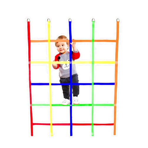 GAITWIN Climbing Cargo Net,Ninja Warrior Obstacle Course for Kids,Rope Net Ladder Monkey Bars for Rock Wall Jungle Gyms Playground Ribbon Training for Indoor and Outdoor Swing Set Tree House