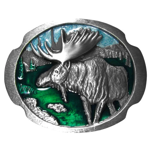 Siskiyou Moose Antiqued Belt Buckle