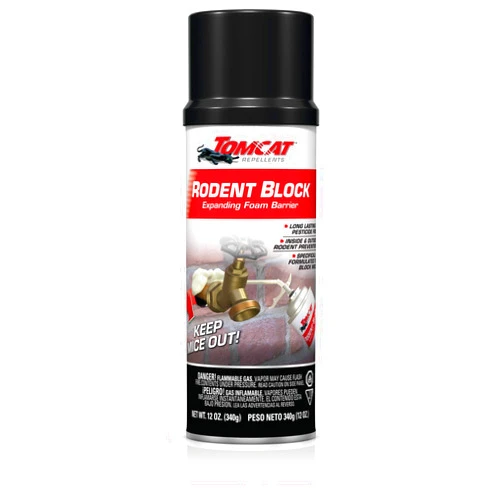 Tomcat Rodent Block Expanding Foam Barrier, Fills Gaps to Keep Mice From Entering the Home, 12 oz.