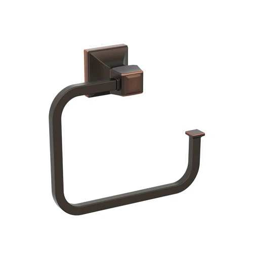 Amerock BH36022ORB | Oil Rubbed Bronze Towel Ring | 5-3/4 in (146 mm) Length Towel Holder | Mulholland | Hand Towel Holder for Bathroom Wall | Small Kitchen Towel Holder | Bath Accessories
