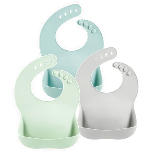 PandaEar 3 Pack Silicone Baby Bibs for Boys Girls| Waterproof Toddler Bibs| Adjustable Unisex Baby Bibs for Eating| BPA Free Soft Durable Silicone Bibs with Large Food Catcher