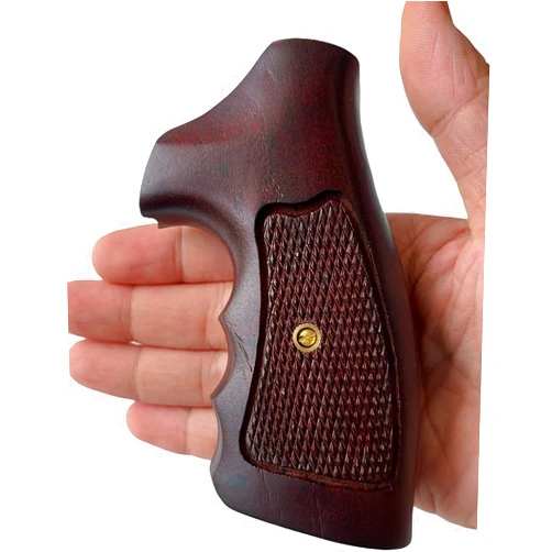 Generic BMPL Hardwood Grips Compatible Replacement for Rossi, Small Frame Square Butt Revolver Grips Checkered Handmade Handcraft Handgun #R003