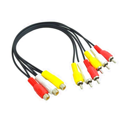 BronaGrand 3 RCA Female Jack to 6 RCA Male Plug Splitter Audio Video Av Adapter Cable 12inch