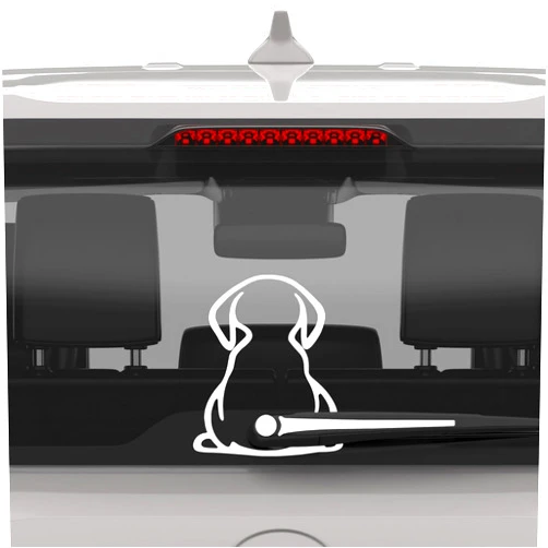 Marsrut Dog Decal,Waterproof Vinyl Cartoon Funny Dog Moving Tail Decals and Stickers for Car Rear Wipers Windshield Window Decoration(Reflective White)