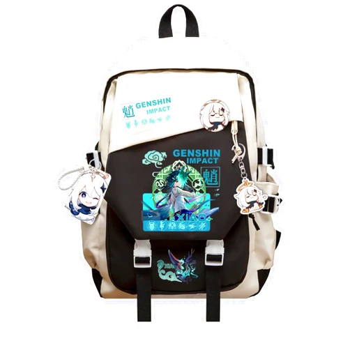 Dalicoter Genshin Impact Backpack Xiao Cosplay Backpack Business Travel Laptop Backpack School Bag With Gift