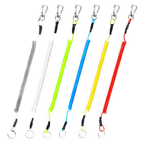 Booms Fishing T04 Fishing Lanyards Fishing Tool/Pole Safety Coil Lanyard Retractable Wire Inside Tup Cover