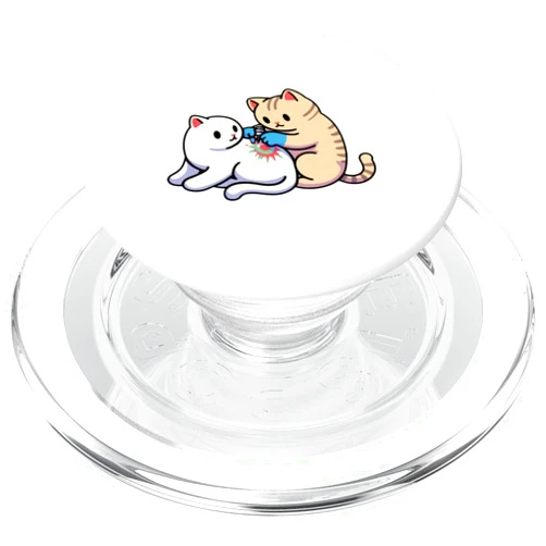 Meowtastic Creations Cats And Tats Funny Feline Tattoo Lover Design PopSockets PopGrip for MagSafe