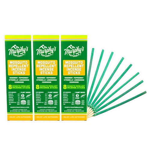 Murphy's Naturals Murphy’s Naturals Mosquito Repellent Incense Sticks | DEET Free with Plant Based Essential Oils | 2.5 Hour Protection | 8 Sticks per Carton | 3 Pack