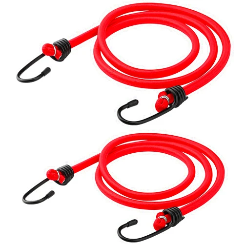 ZHOUBIN 48 inch Red Bungee Cords with Hooks, 2 Pack