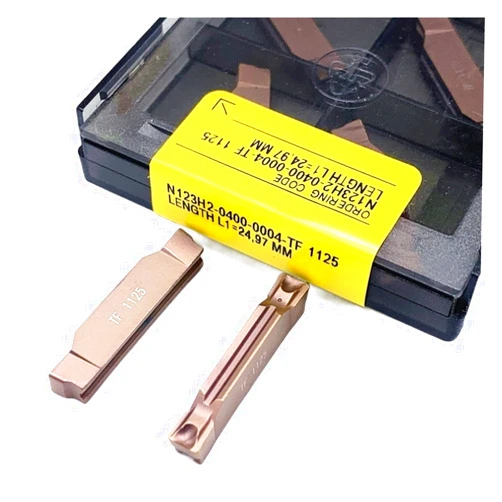 HLYTFV Turning Tool,Indexable External Carbide Turning 10pcs N123H2 0400 0004 TF1125 Carbide Grooving Inserts 4mm Turning Tools CNC Cutter Lathe Slotting