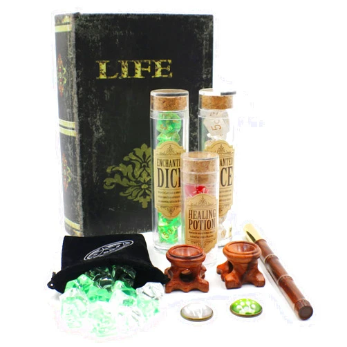 Dahan Dice D&D Druid and Cleric Gift Set with Dice, Box, D20 Stand and Tokens