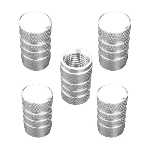 Ohleats 5 PCS Car Tire Valve Stem Caps, Anti-Corrosion Aluminum Alloy Tyre Air Valve Caps, Leak-Proof Tires Air Caps Cover for Auto SUV Truck Motorcycle Bike, Car Accessories (Silver)