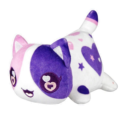 AIMIEMI Cat Stuffed Mee-Meow Animal Plush,Soft Cute Cat Plush Doll Birthday,Soft Throw Pillow Decorations,Party Gift for Kids Girlfriend and Sisters (Purple Love Cat)