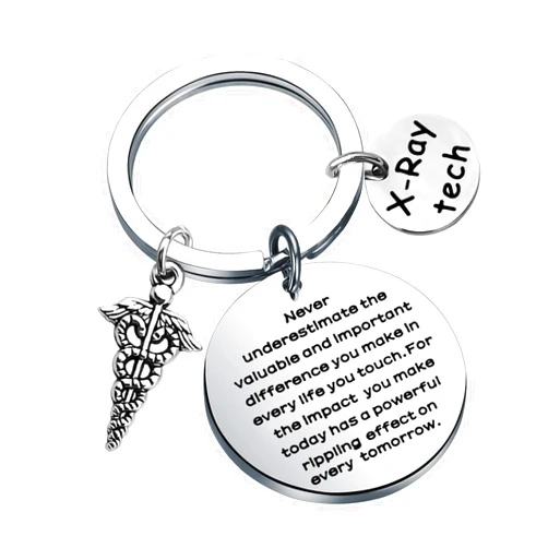 BAUNA X-Ray Tech Keychain Radiology Technologist Gift X-Ray Graduate Gifts