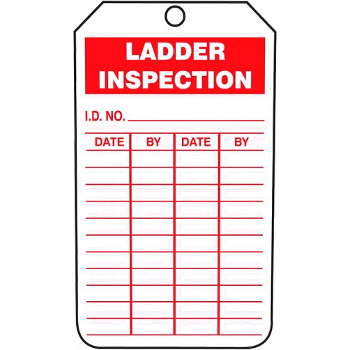 Accuform TRS248PTP Inspection Record Tag, Legend Ladder Inspection, 5.75