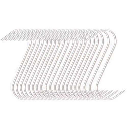Vbeca 20Pcs 5 Inches Stainless Steel Butcher Hook, Stainless Steel Butcher Hooks for Meat Processing