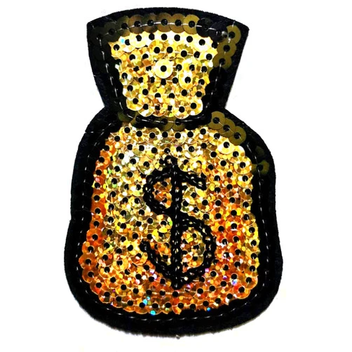 PP Patch Cute Cartoon Patch PP Patch Gold Bag of Money Patch Lucky Bag Money Cartoon Embroidery DIY Patch Applique Embroidered Sew Iron on Patch Jackets Bags Jeans T-Shirt Backpacks Costume