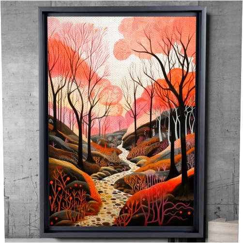 StoreUSA97 Landscape Illustrations In Pink, Abstract Prints, Wales Art, Welsh Print, Home Décor Wall Giclee, Nature Print, Elan Valley Art, Nature Wall Art, Decor Canvas