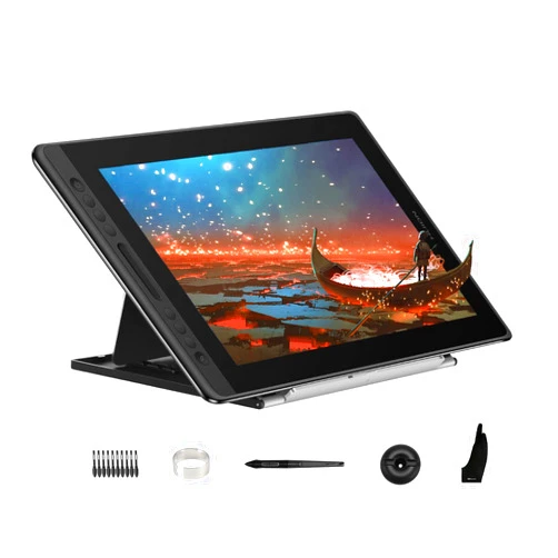 HUION KAMVAS Pro 16 Drawing Tablet with Screen, 15.6 inch Pen Display Anti-Glare Glass 6 Shortcut Keys Adjustable Stand, Graphics Tablet for Drawing, Writing, Design, Work with Windows, Mac and Linux