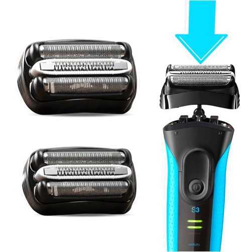 VIDSA 32B S3 Electric Replacement Shaver Head Accessories Compatible with Braun Series 3 Shaving Razor Head, Compatible with S3 3040s 3080s-4 370cc 3070cc 3000s 3010, 3090cc Etc. (32B 2PK)