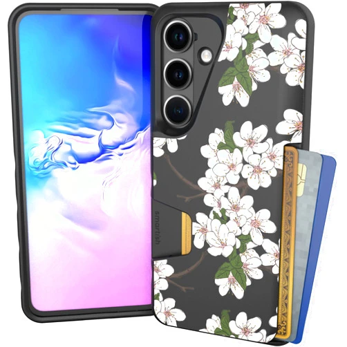 Smartish Galaxy S24 Wallet Case - Wallet Slayer Vol. 1 [Slim + Protective] Credit Card Holder - Drop Tested Hidden Card Slot Cover Compatible with Samsung Galaxy S24 - Very Cherry Blossom