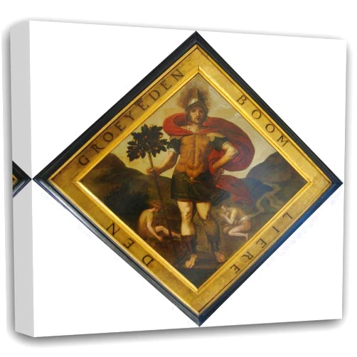 By ArtDirect Crispijn Van Den Broeck 20x20 Gallery Wrapped Canvas Museum Art Print Titled: Blazon of the Chamber of Rhetoric ‘The Growing Tree’ in Lier (1561)