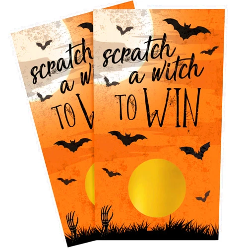 DISTINCTIVS Scratch Off Halloween Party Game, Halloween Party Activity - 30 Cards (Orange and Black)
